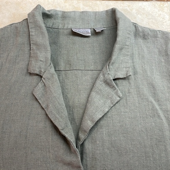 Chico’s Women’s 100% Linen Green Blazer Jacket Single Button Size 3 (XL) - Picture 7 of 14